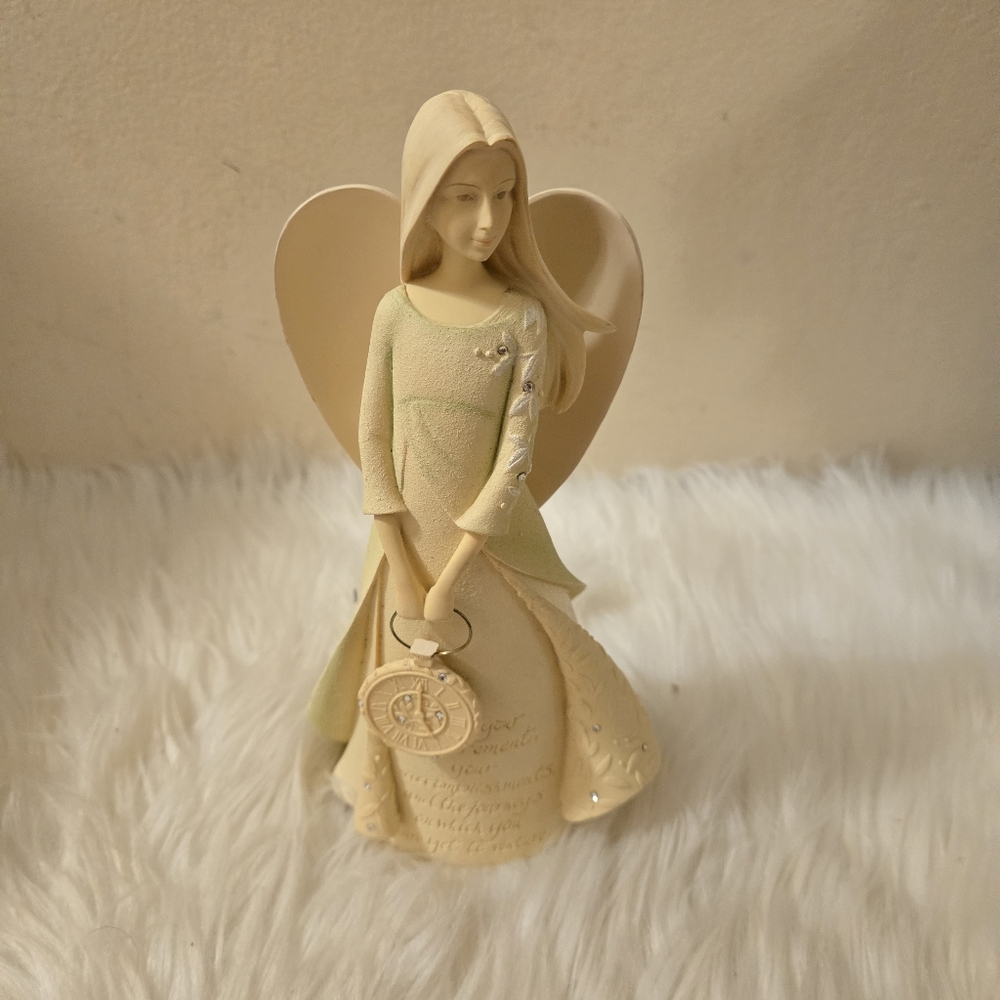 Foundations By Enesco 2013 Retirement Angel Stone Resin Figurine